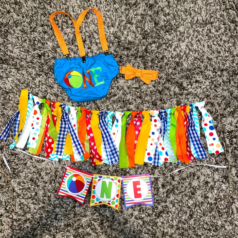 1st birthday outfit/decor - beach ball